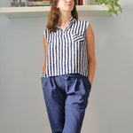 Robe et top Palmyre - 32 au 56, modèle décontracté avec col officier, patron de couture PDF à télécharger