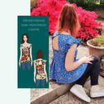 Robe ou Blouse Hirondelle | Taille 32 à 50 - Patron de couture pdf à télécharger pour version blouse avec manches volantées.