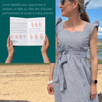 Femme portant la Robe ou Blouse Hirondelle | Taille 32 à 50 avec livret de couture, patron de couture pdf à télécharger inclus.