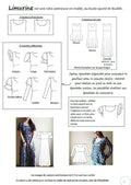 Patron de couture PDF à télécharger pour Robe/Top "Limurine" du 32 au 60, modèle versatile en maille avec options de style.
