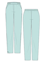 Illustration du SURI PANTALON-taille de 30 à 58 EU, patron de couture pdf à télécharger, avec ceinture élastiquée et poches pratiques.