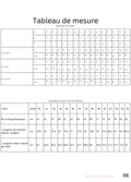 Tableau des tailles pour SWEAT À CAPUCHE VERNA- -taille de 30 à 58 EU, patron de couture pdf à télécharger, mesures du corps et vêtement.