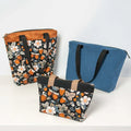 Sac cabas zippé, 3 formats – Fraise présenté avec motifs et options de couleur, patron de couture pdf à télécharger disponible.