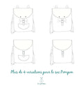 Illustration de variations du Sac à dos Pompon, patron de couture pdf à télécharger, adapté pour enfants et adultes.