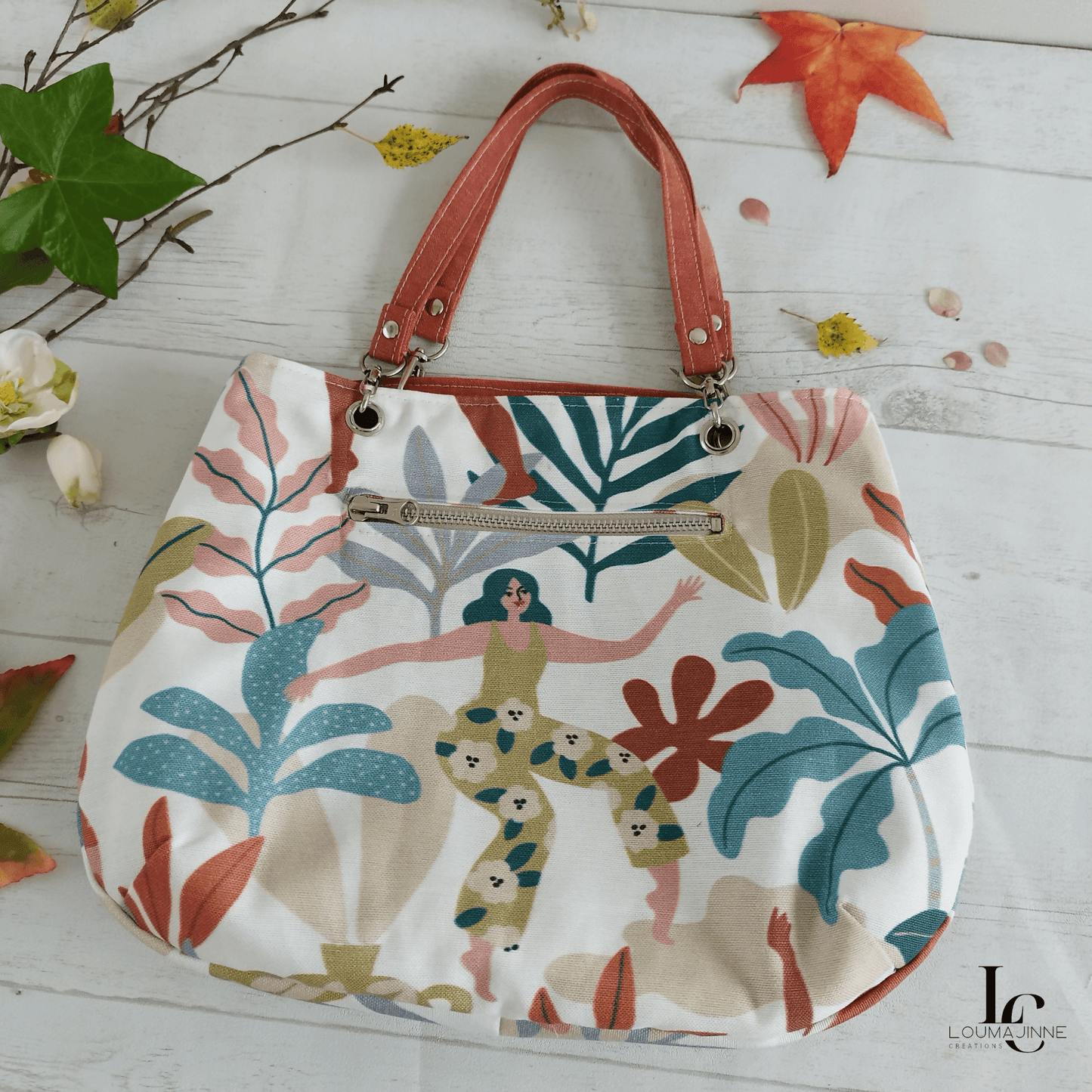 Sac réversible "Valérie" avec motifs colorés, patron de couture pdf à télécharger disponible en ligne.