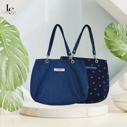 Sac réversible "Valérie" avec designs, patron de couture PDF à télécharger disponible, idéal pour mode et fonctionnalité.