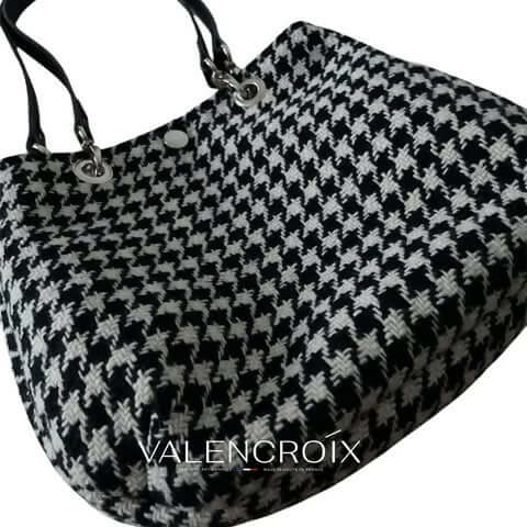 Sac réversible "Valérie" avec motif pied-de-poule, patron de couture PDF à télécharger - Design Valencroix.