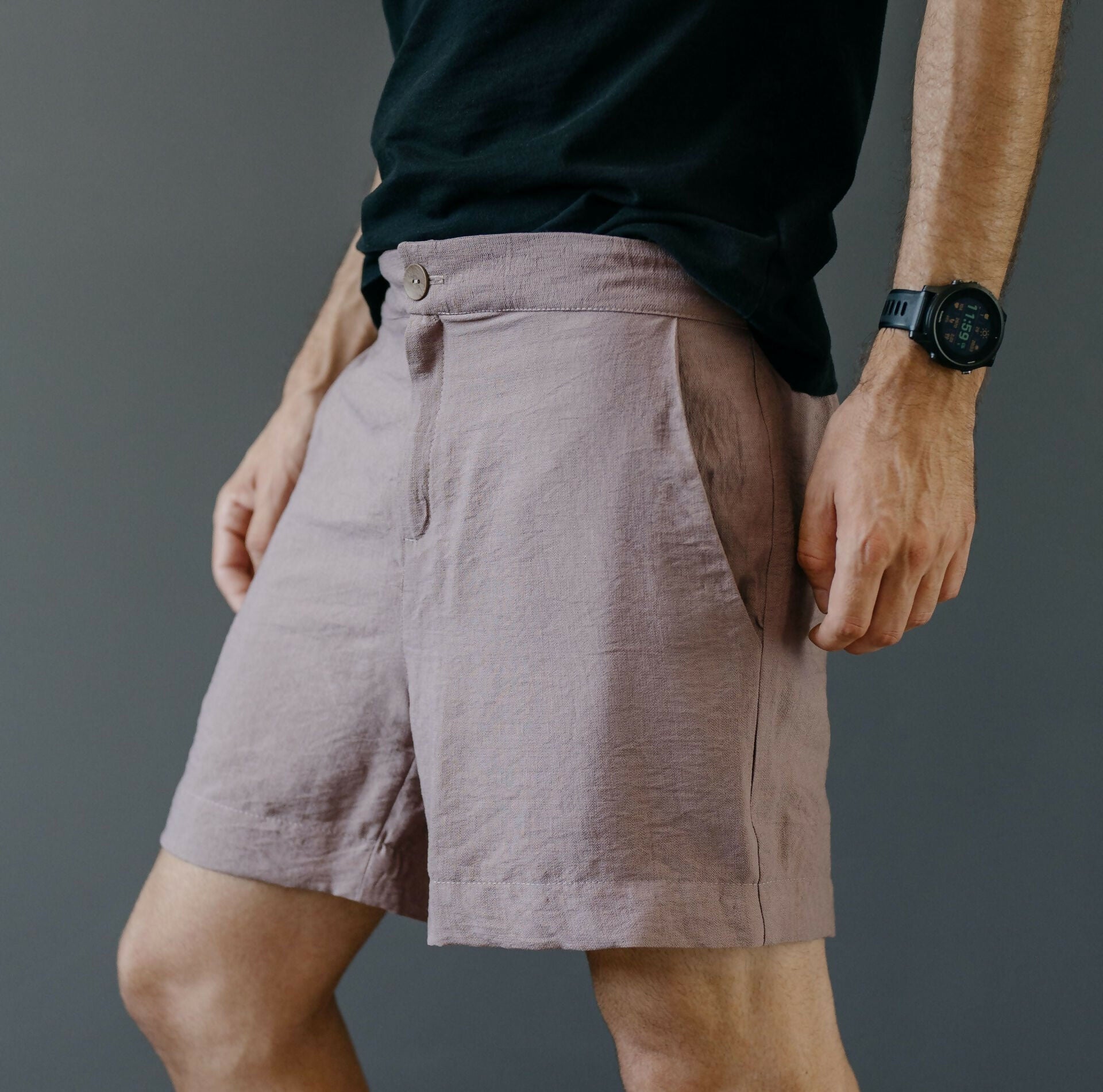Short homme - XS/XXL - BREATH, patron de couture PDF à télécharger, vue latérale, niveau intermédiaire, tailles XS à XXL, format A4/A0/US Letter.