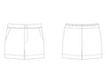 Patron de couture PDF à télécharger pour short homme - XS/XXL - BREATH, design avant et arrière, tailles intermédiaires.