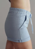 Shorts - S/XL - MELODY en bleu, patron de couture pdf à télécharger, vue latérale du produit.