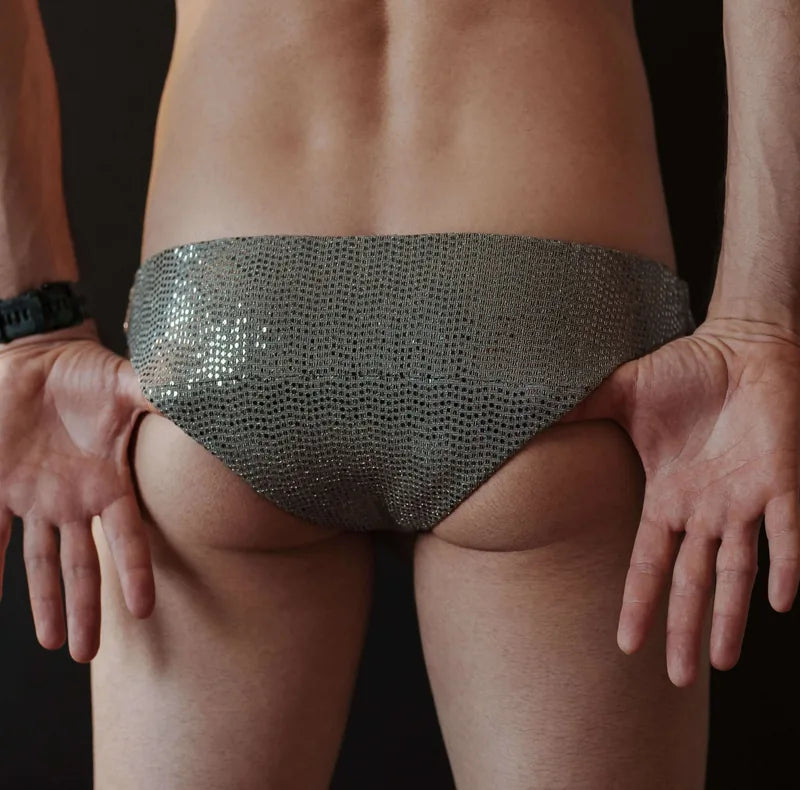 Sous vêtement homme - XS/L - SHINE LIKE A DIAMOND, patron de couture pdf à télécharger, design scintillant vue de dos.