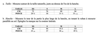 Guide des tailles pour sous vêtement homme - XS/L - SHINE LIKE A DIAMOND, patron de couture pdf à télécharger