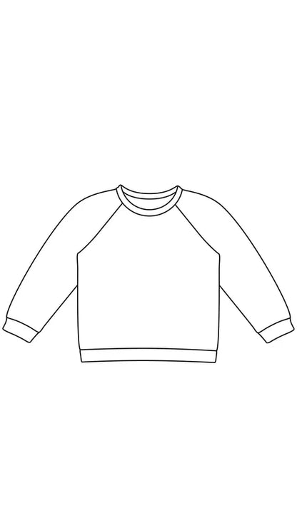 Illustration du Sweat Livarot Enfants - Patron couture PDF du 6 mois au 14 ans, un patron de couture pdf à télécharger pour enfants.