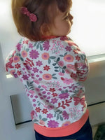 Sweat MINI A - Patron PDF couture bébé du 12 mois au 4 ans, vêtement floral pour enfants, patron de couture pdf à télécharger.
