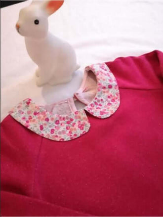 Sweat Niki - Enfant avec col claudine floral, idéal pour les petites filles. Patron de couture pdf à télécharger disponible.