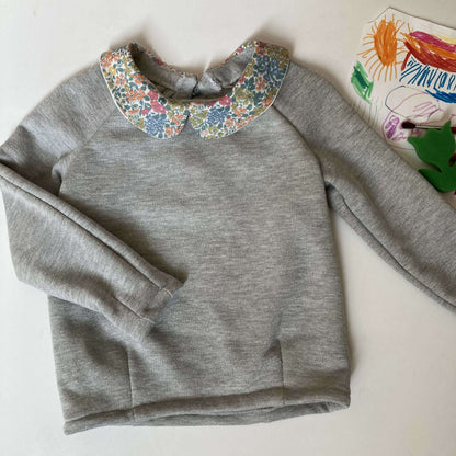 Sweat Niki - Enfant avec col claudine et patron de couture pdf à télécharger pour filles