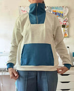 Patron de couture pdf à télécharger Sweat S pour Elle avec col camionneur et poche avant