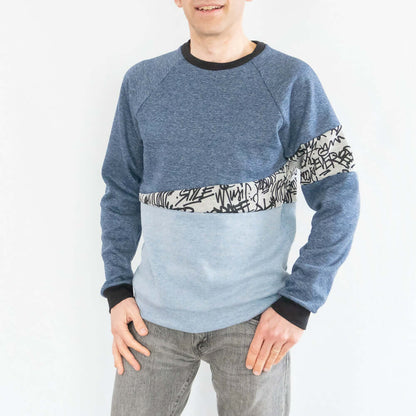 Sweat mixte, XS au 3XL, 2 statures - Kiwi avec motif original, manches raglan et options poche kangourou, patron de couture pdf à télécharger