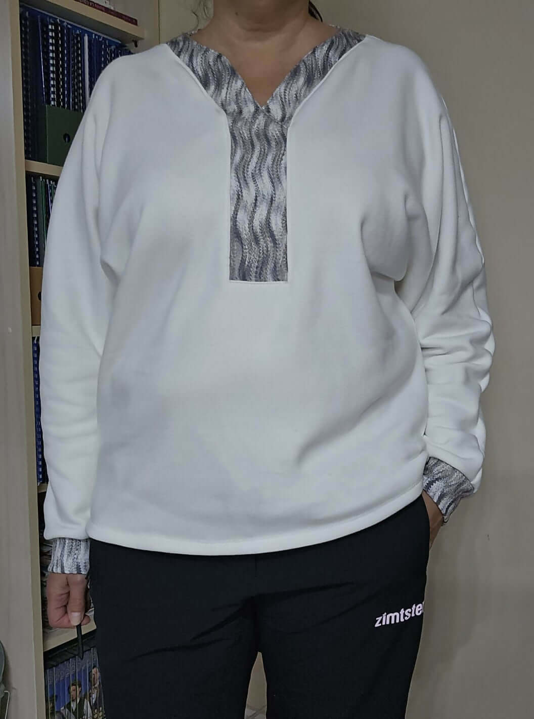 Sweat ou Robe Opale en blanc avec style kimono, manche chauve-souris, patron de couture PDF à télécharger pour l'automne ou hiver