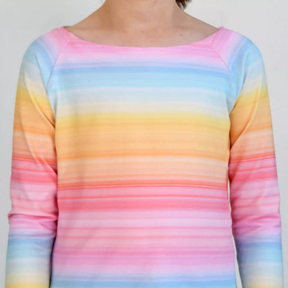 T-shirt Tao Pack Famille multicolore à manches longues, patron de couture pdf à télécharger.