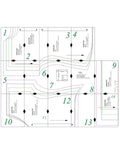 Patron de couture PDF à télécharger pour T-shirt femme - XXS/L - LIBERTINA, vue des pièces découpées et des instructions de couture.