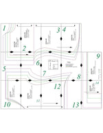 Patron de couture PDF à télécharger pour T-shirt femme - XXS/L - LIBERTINA, vue des pièces découpées et des instructions de couture.