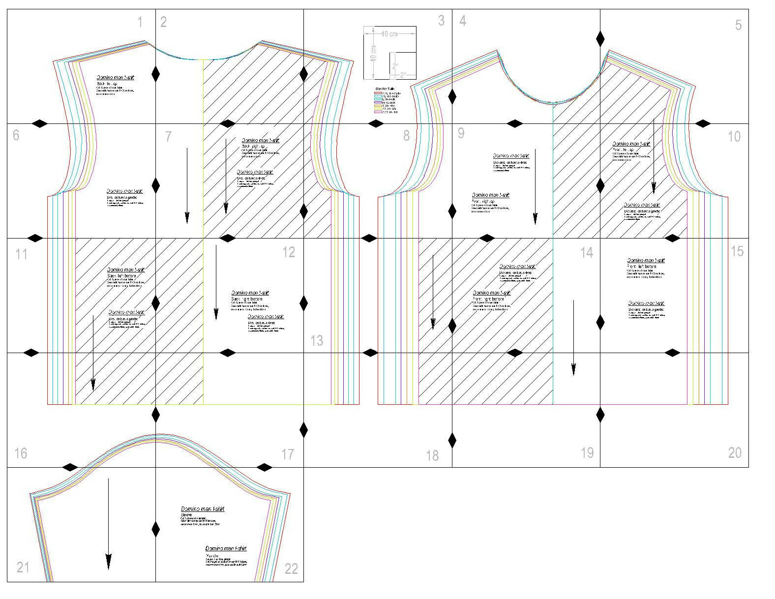 Patron de couture PDF à télécharger pour T-shirt homme - XS/M - BLACK SWAN, taille et format intermédiaire, sans marges de couture.