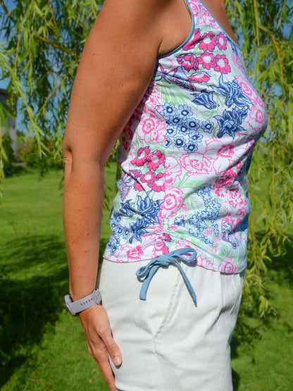 TShirt / Débardeur SPRITZ fleuri avec lien de resserrage, patron de couture pdf à télécharger, collection Printemps/Été 2025.