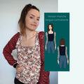 Top Akalat en maille avec manches contrastantes, modèle élégant pour couture PDF, taille 32 à 52.