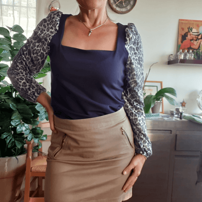 Top Akalat avec encolure carrée et manches bouffantes, modèle chic et facile à coudre, tailles 32 à 52.