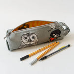Trousse 3 formats – Etcetera avec motif hibou, patron de couture pdf à télécharger, parfaite pour brosses, tubes et flacons.