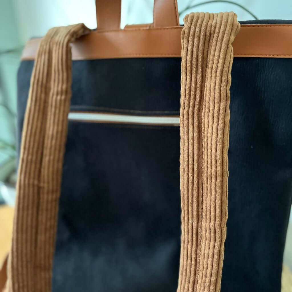 Tutoriel Sac à dos mixte, patron de couture pdf à télécharger avec poches zippées pratiques