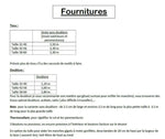 Fournitures pour la veste Arybelle : tissu, tailles, doublure, biais, thermocollant et boutons.