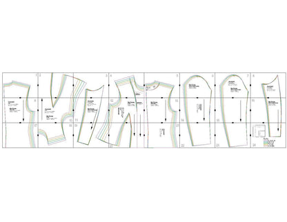 Patron de couture pdf à télécharger pour Veste - XS-XL - CHIC PICK, format A4/A0/US letter, tailles XS à XL, sans marges de couture incluses.