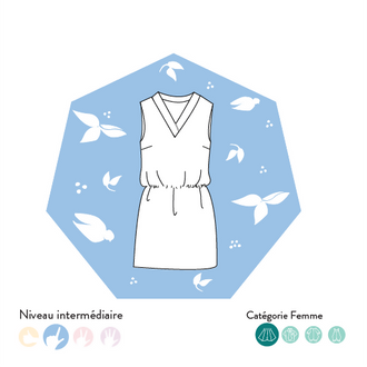 Patron PDF Robe Laurencin femme du 34 au 48