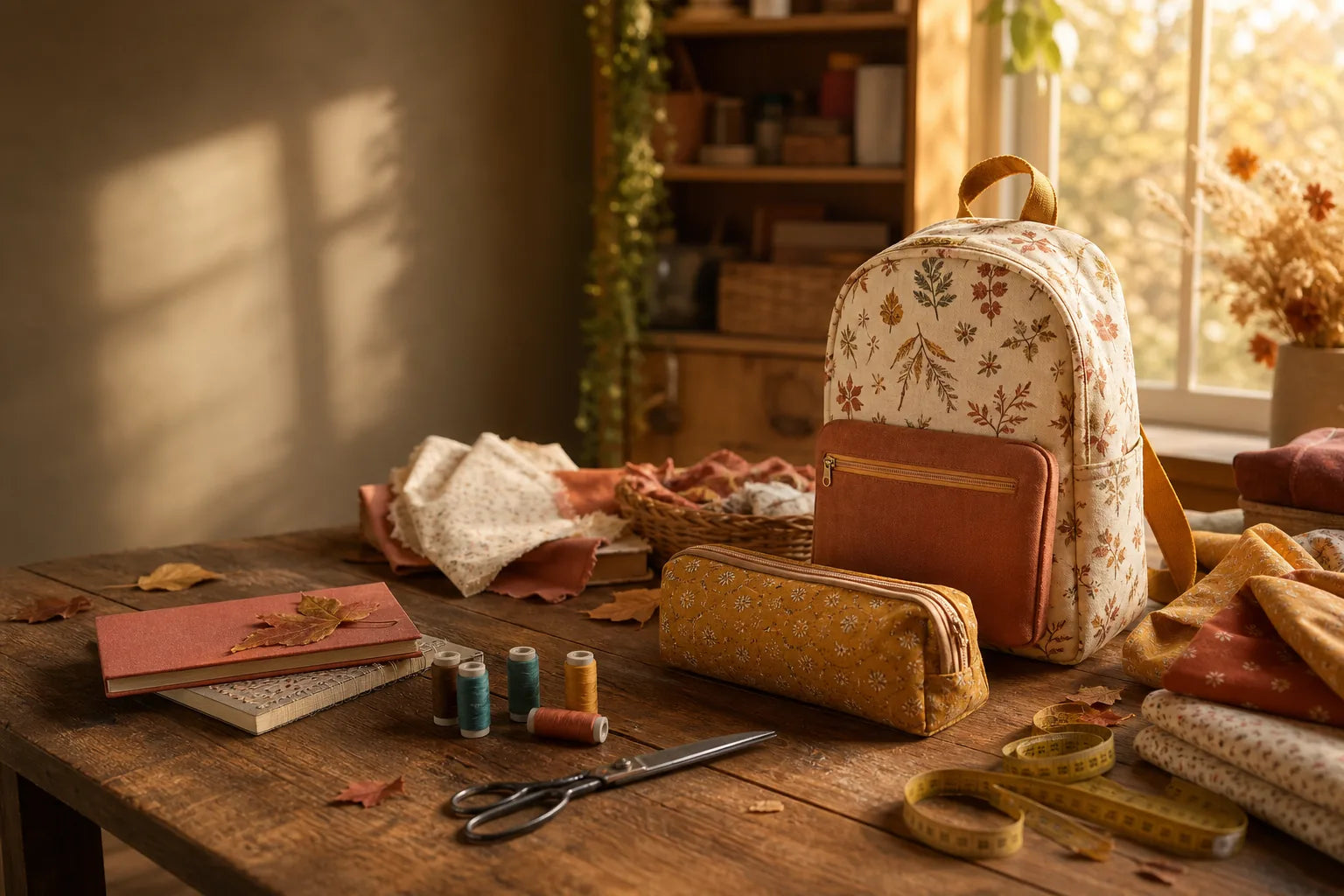 Coudre pour la rentrée : trousse et cartable cousus main