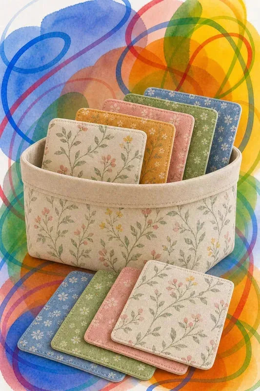 Patron PDF des Lingettes lavables en tissu avec leur panier assorti