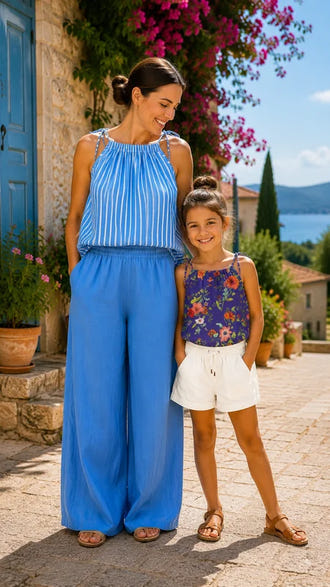 Les deux livrets PDF de la Blouse Mimolette : version Adulte 34-54 et version Enfant 18 mois à 14 ans — Pack Duo Mère-Fille à télécharger