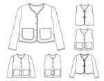 Patron PDF OLIVE  - la veste / gilet réversible — patron de couture PDF à coudre soi-même gratuit à télécharger