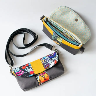 Pochette portefeuille Safran, avec anse amovible — patron de couture PDF à coudre soi-même