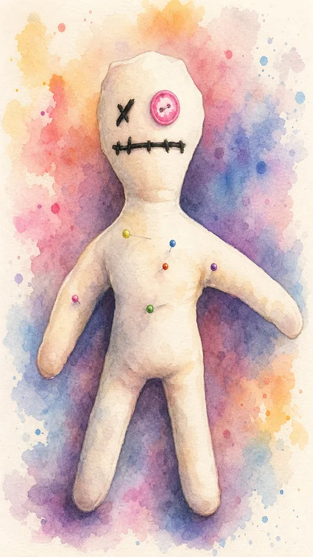 Poupée voodoo porte-épingles en tissu à coudre soi-même pour Halloween ou atelier couture — patron de couture PDF gratuit à télécharger