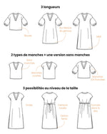 Patron PDF AMARENA - Robe et Blouse femme/enfant à décliner