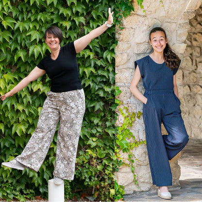 Combinaison, pantalon, 34 au 56, 4 statures – Vanille en patron de couture pdf à télécharger, modèles femme décontractés et élégants.