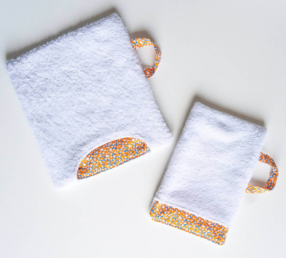 Essuie-tout biface lavable – Oups avec patron de couture pdf à télécharger, pratique et économique pour une cuisine écologique.