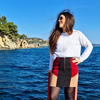 Jupe Georgia - T34 à 48 avec empiècements patchwork et fermeture éclair, patron de couture pdf à télécharger