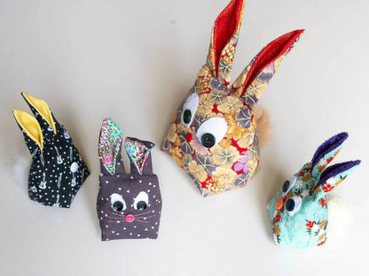 Lapin de Pâques, 2 tailles – Gabin coussins DIY colorés, patron de couture pdf à télécharger