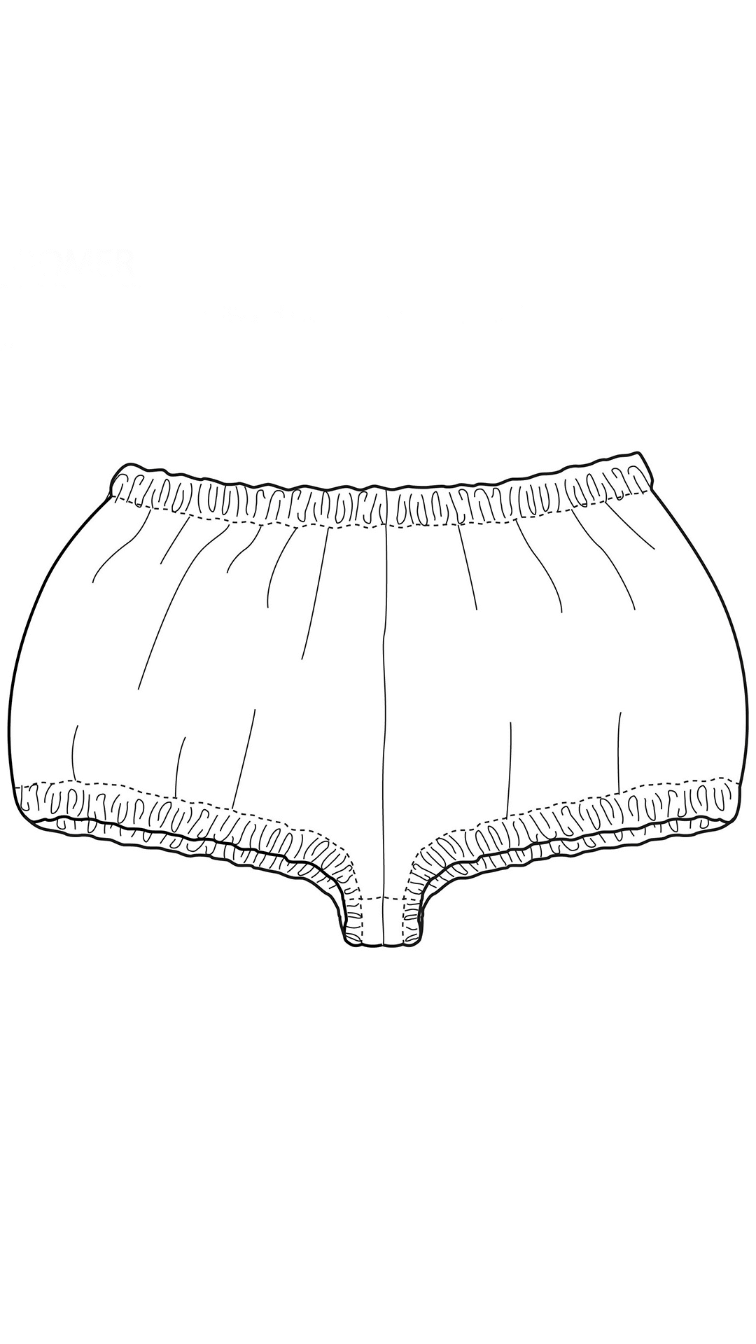 Illustration du Le Bloomer Bébé, patron de couture pdf à télécharger, facile à coudre pour les bébés de 0 à 24 mois.