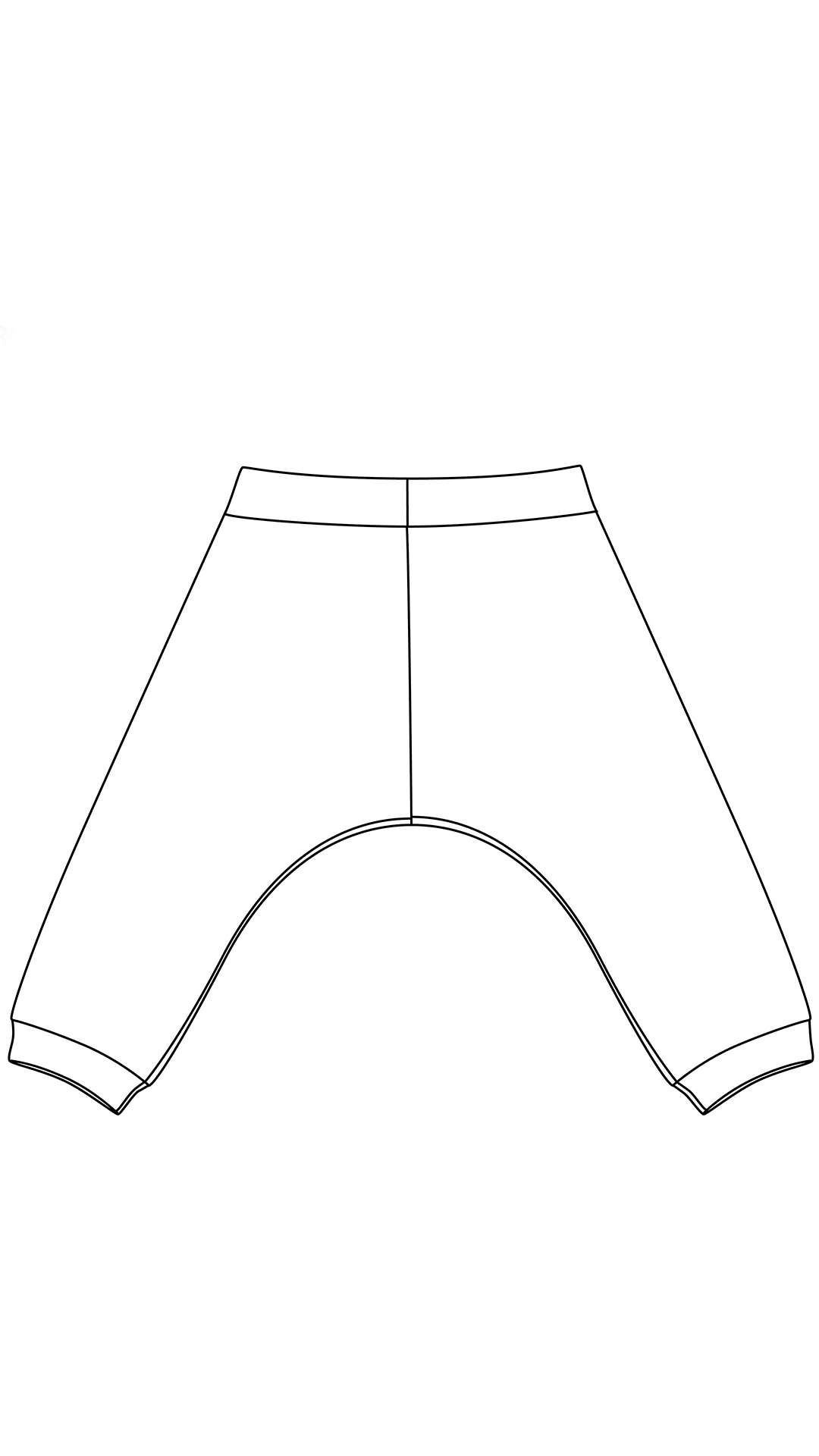 Patron Le Sarouel Bébé, modèle de couture PDF à télécharger, pantalon ample pour bébés et enfants en 6 tailles.