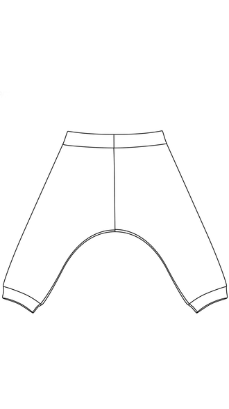 Patron Le Sarouel Bébé, modèle de couture PDF à télécharger, pantalon ample pour bébés et enfants en 6 tailles.
