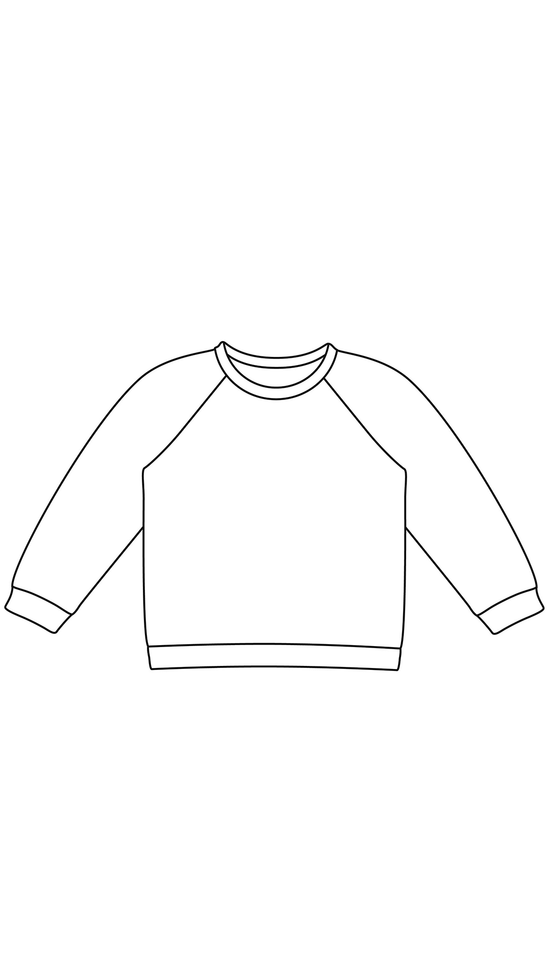 Illustration du "Le Sweat Livarot pour Enfants", patron de couture pdf à télécharger pour bébés et enfants, 11 tailles incluses.